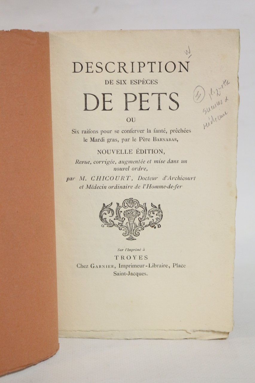 Description de six espèces de pets ou six raisons pour …