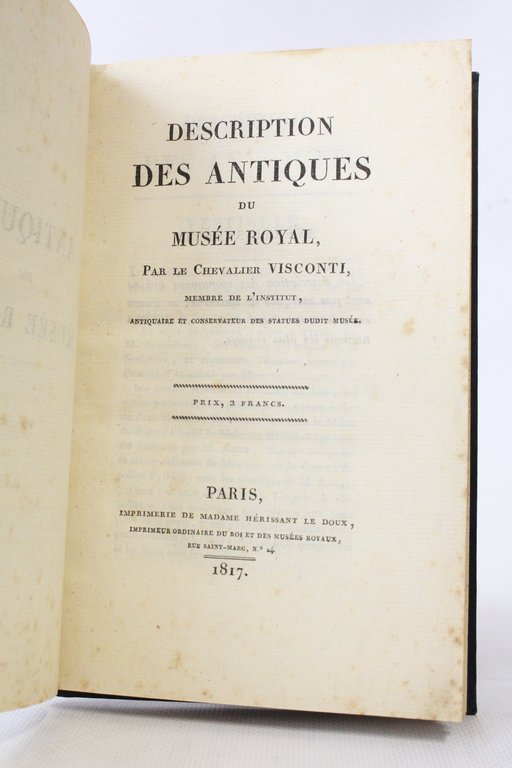 Description des antiques du Musée Royal