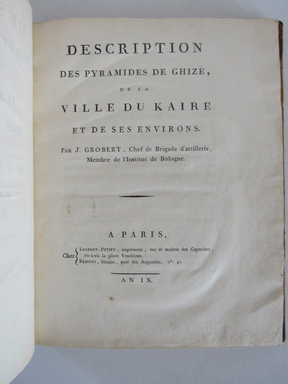 Description des pyramides de Guizé, de la ville du Caire …