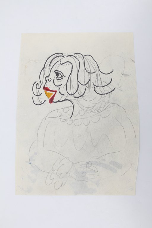 Dessin original au crayon de papier rehaussé aux feutres noir, …