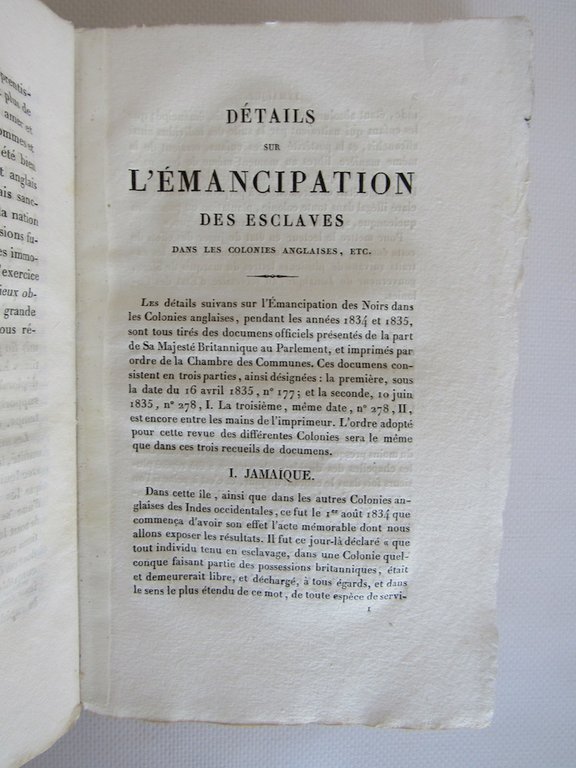 Détails de l'émancipation des esclaves dans les colonies anglaises pendant …
