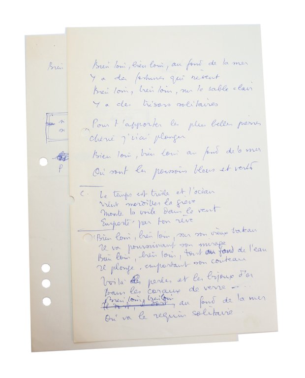 Deux manuscrits autographes, avec variantes, de la chanson de Boris …