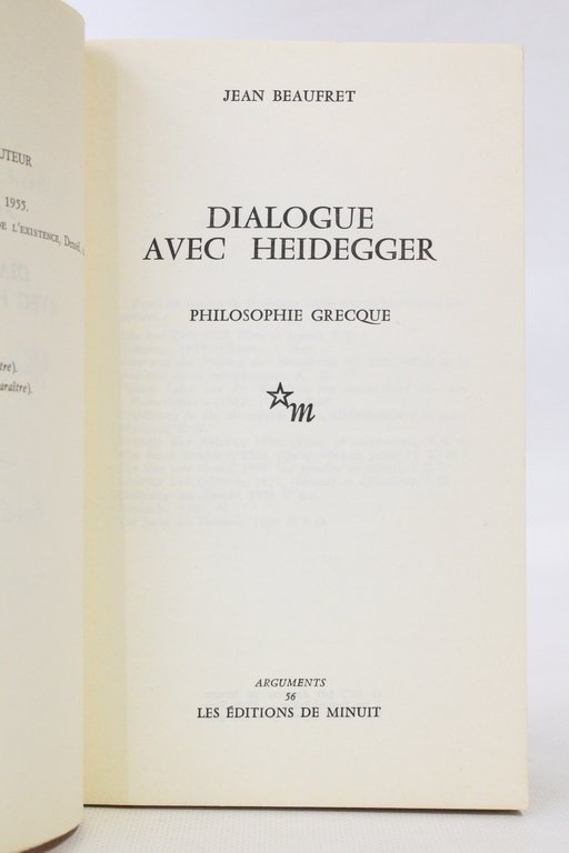 Dialogue avec Heidegger