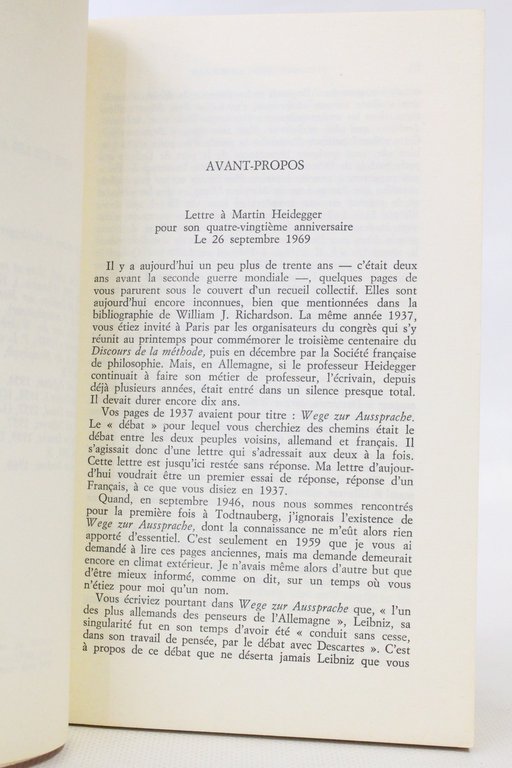 Dialogue avec Heidegger