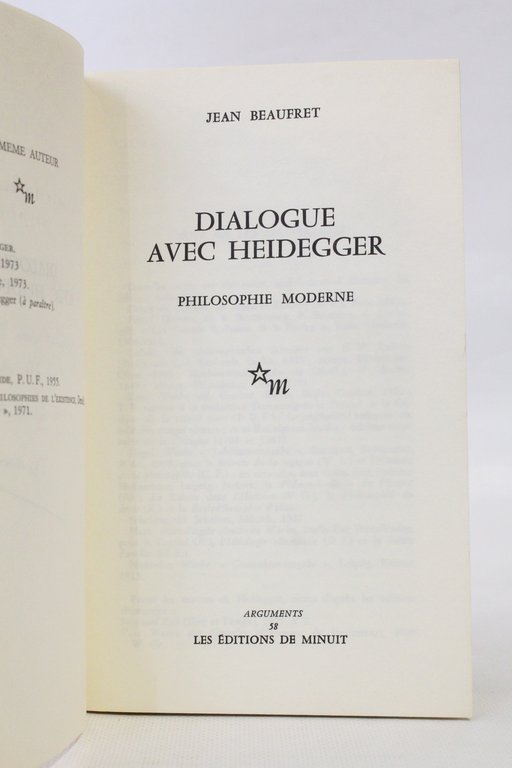 Dialogue avec Heidegger