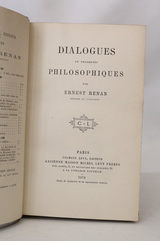 Dialogues et fragments philosophiques