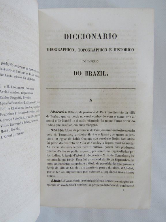 Diccionario geographico, historico e descriptivo, do Imperio do Brazil