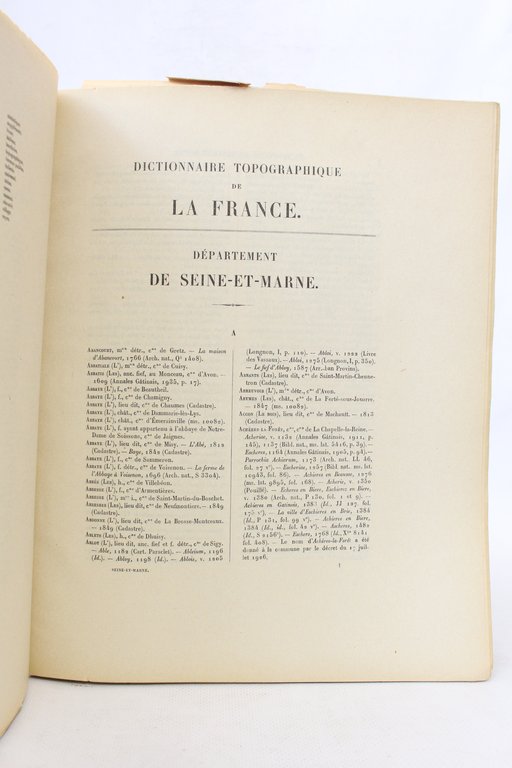 Dictionnaire topographique du département de Seine-et-Marne comprenant les noms de …