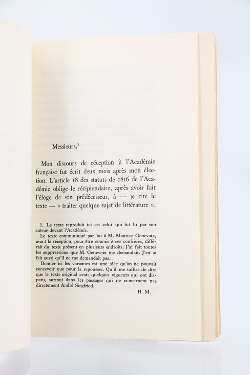 Discours de réception de Henry de Montherlant à l'Académie Française …