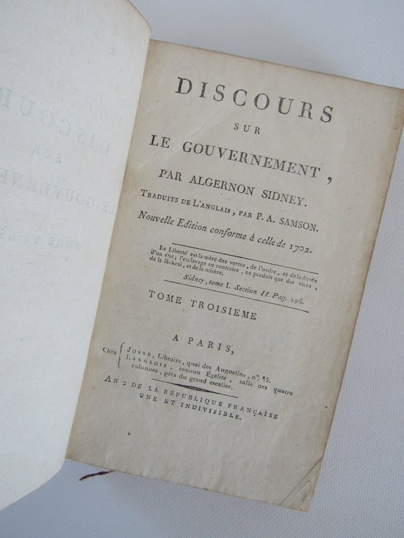 Discours sur le gouvernement