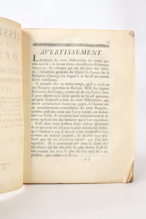 Dissertation à l'occasion des actes de l'assemblée générale du clergé …