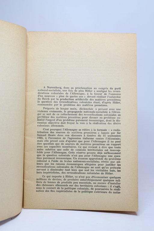 Du Maroc au Cameroun. Les exigences coloniales du IIIe Reich