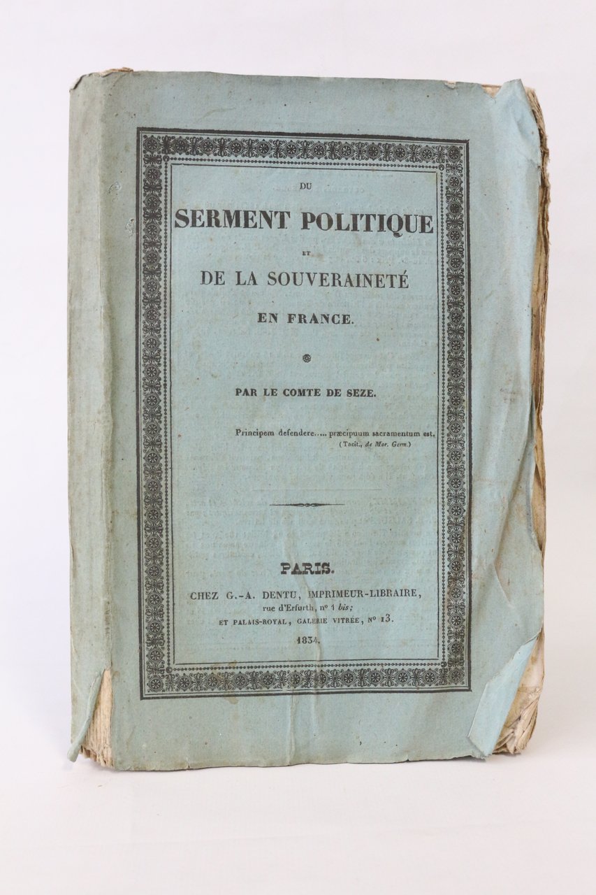 Du serment politique et de la souveraineté de la France