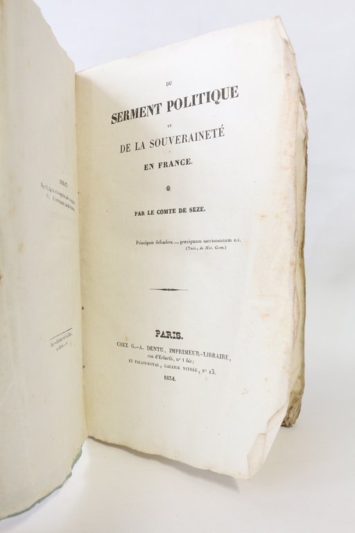 Du serment politique et de la souveraineté de la France