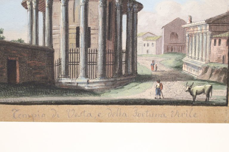[ECOLE NAPOLITAINE] Vue du temple de Vesta et de la …