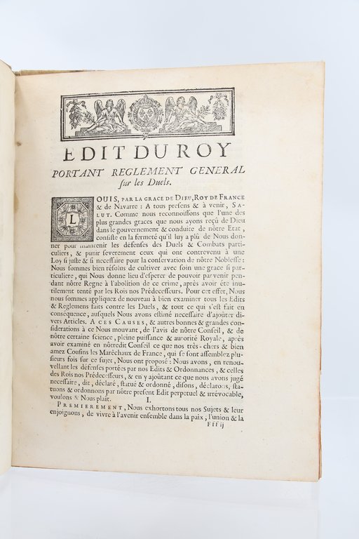 Edit du roy portant réglement général sur les duels : …