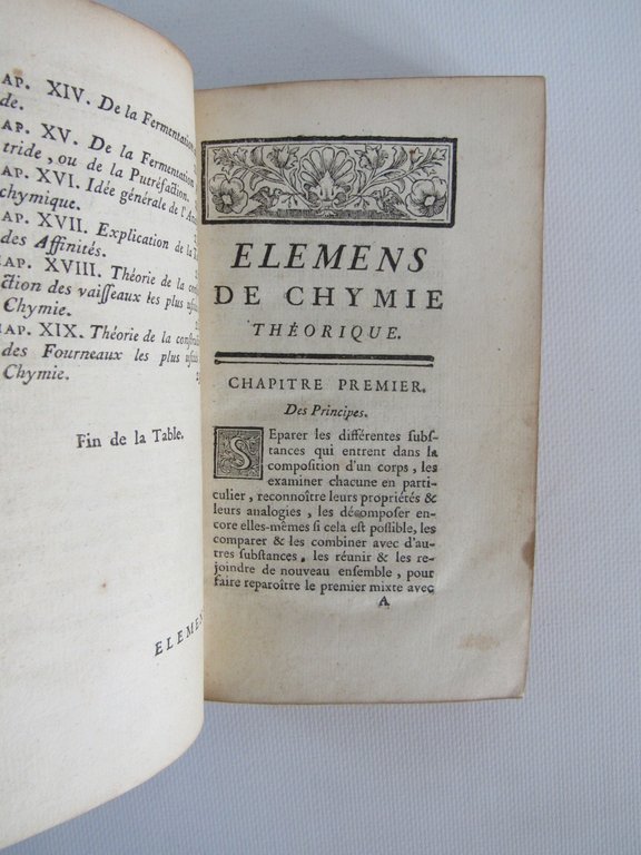 Elemens de chymie theorique