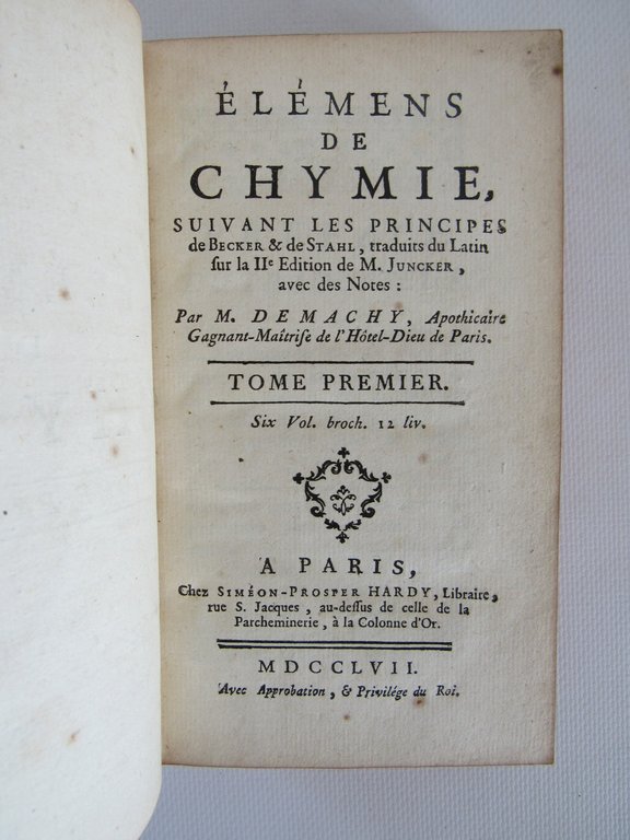 Elément de chymie, suivant les principes de Becker & de …