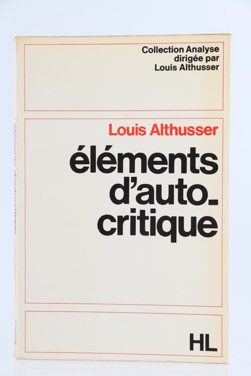 Eléments d'autocritique