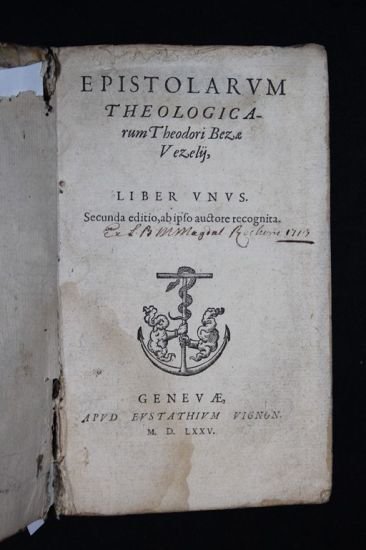 Epistolarum Theologicarum. Liber unus