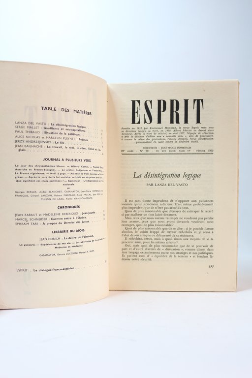 Esprit. Nouvelle série N°2 de la 28ème année