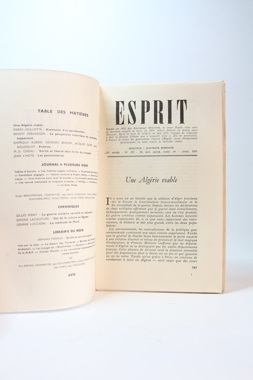 Esprit. Nouvelle série : N°4 de la 27ème année
