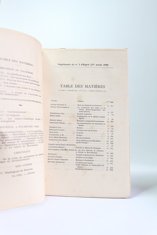 Esprit. Révision du pacifisme. N°2 de la 18ème année