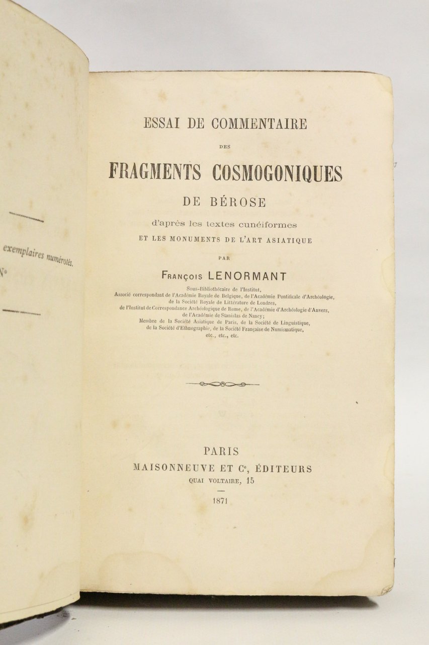 Essai de commentaire des fragments cosmogoniques de Bérose d'après les …