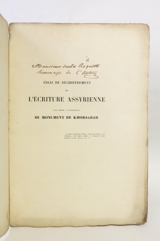 Essai de déchiffrement de l'écriture assyrienne pour servir à l'explication …