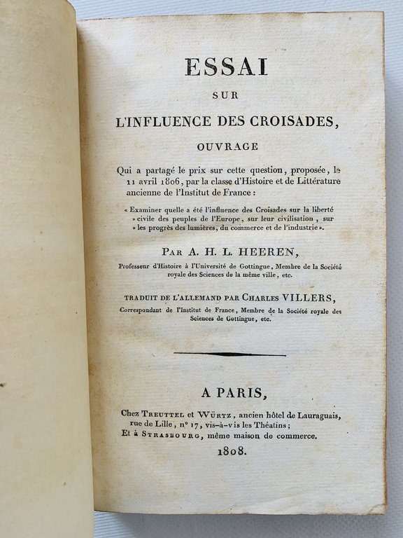 Essai sur l'influence des croisades