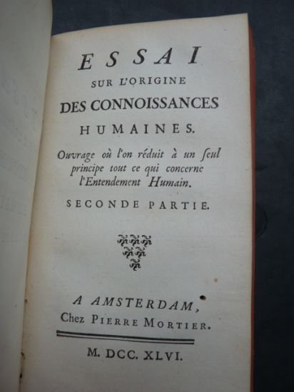 Essai sur l'origine des connoissances humaines