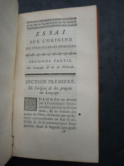 Essai sur l'origine des connoissances humaines