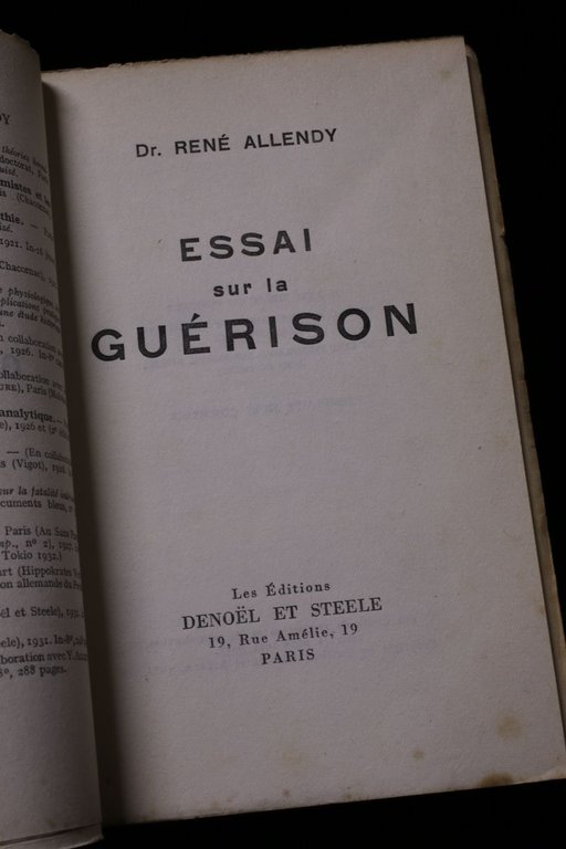 Essai sur la guérison