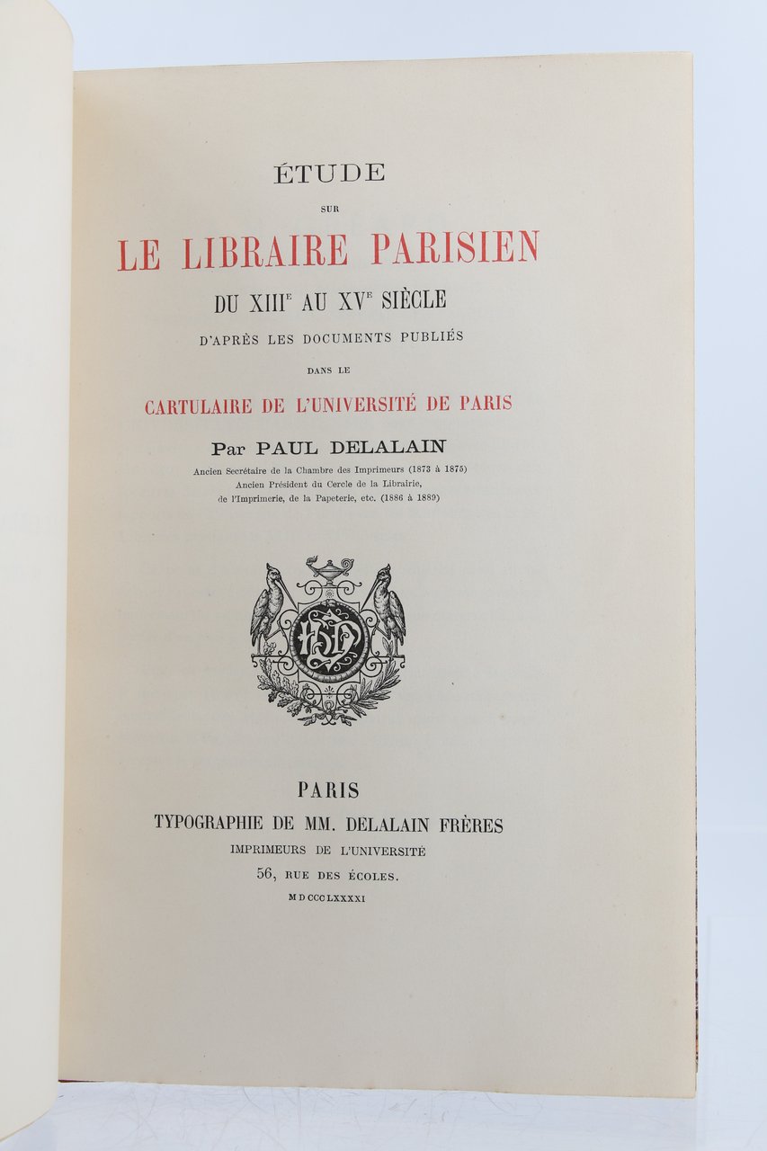 Etude sur le libraire parisien du XIIIe au XVe siècle …