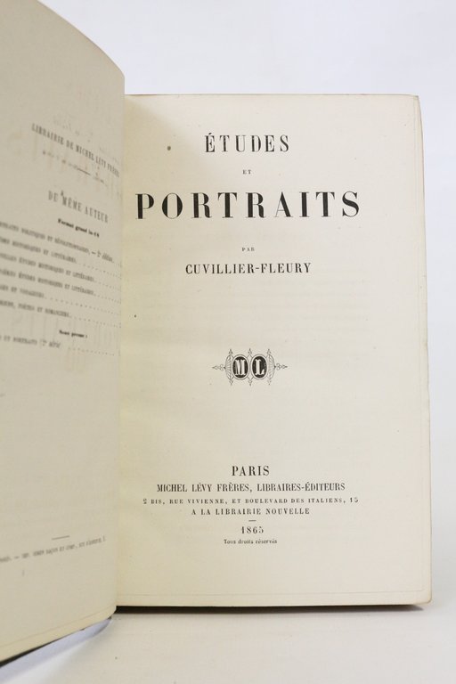Etudes et portraits. Première série
