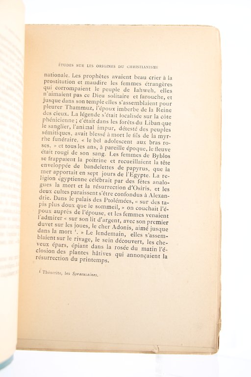 Etudes sur les Origines du Christianisme