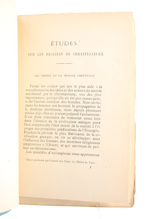 Etudes sur les Origines du Christianisme