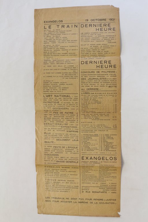 Exangelos : pamphlet bimensuel imprimé par Raymond Duncan, Series B …