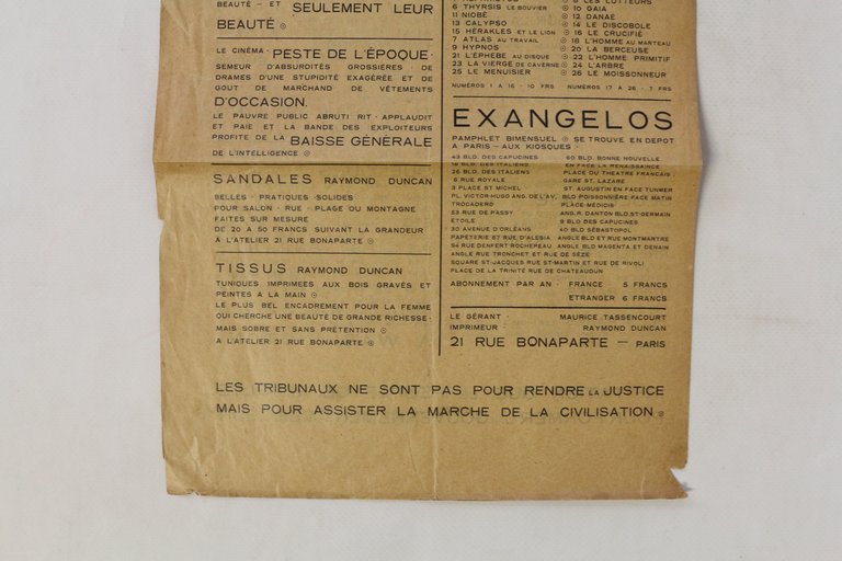 Exangelos : pamphlet bimensuel imprimé par Raymond Duncan, Series B …