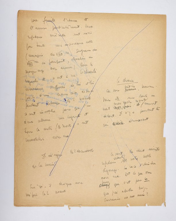 Extrait manuscrit inédit d'une pièce de théâtre inachevée