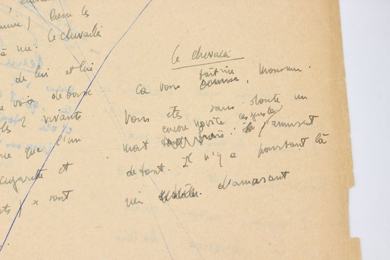 Extrait manuscrit inédit d'une pièce de théâtre inachevée