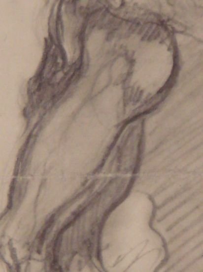 Faune 2 : projet de statue - Crayon sur papier