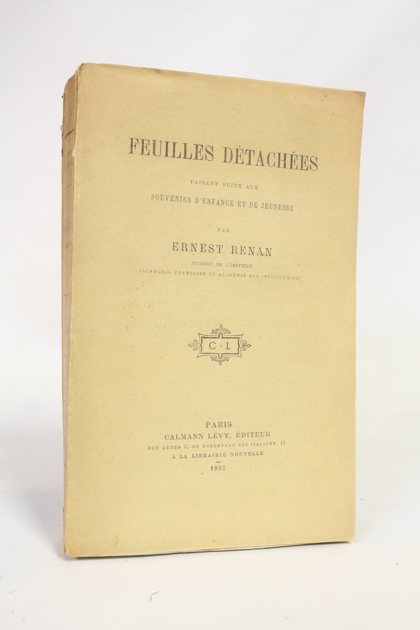 Feuilles détachées faisant suite aux Souvenirs d'enfance et de jeunesse