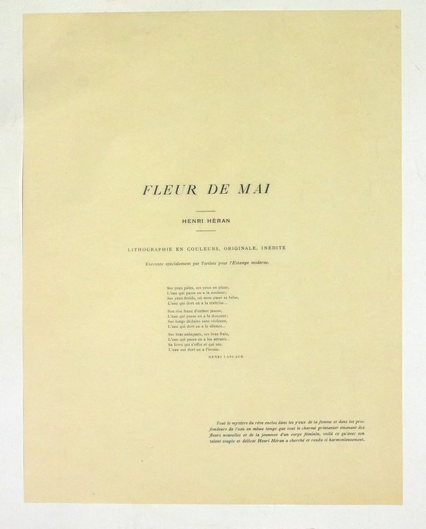 "Fleur de mai" - Lithographie originale sur Japon - L'Estampe …