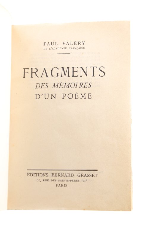 Fragments des Mémoires d'un Poème
