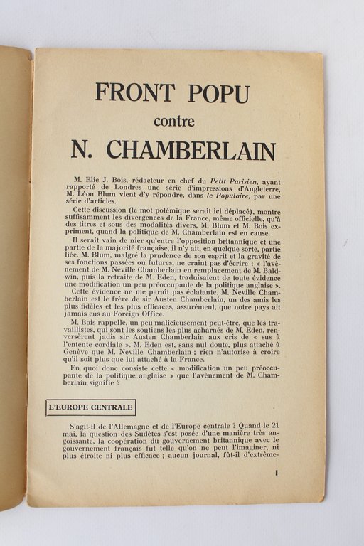 Front-Popu contre N. Chamberlain - In Pavés de Paris N°4