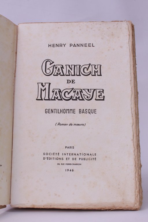 Ganich de Macaye gentilhomme basque