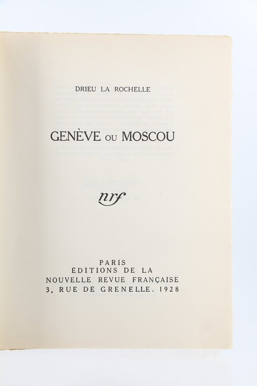 Genève ou Moscou