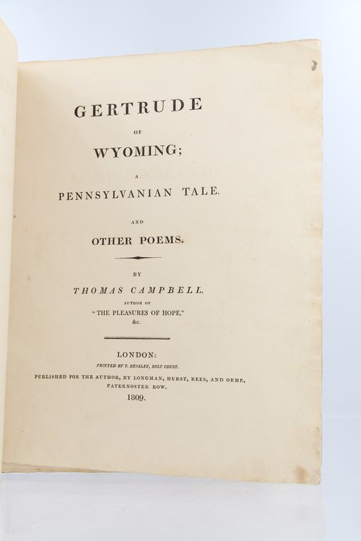 Gertrude of Wyoming, a pennsylvanian tale and other poems