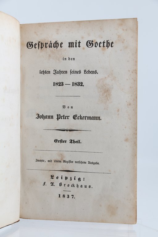 Gespräche mit Goethe, in den letzten Jahren seines Lebens, 1823-1832